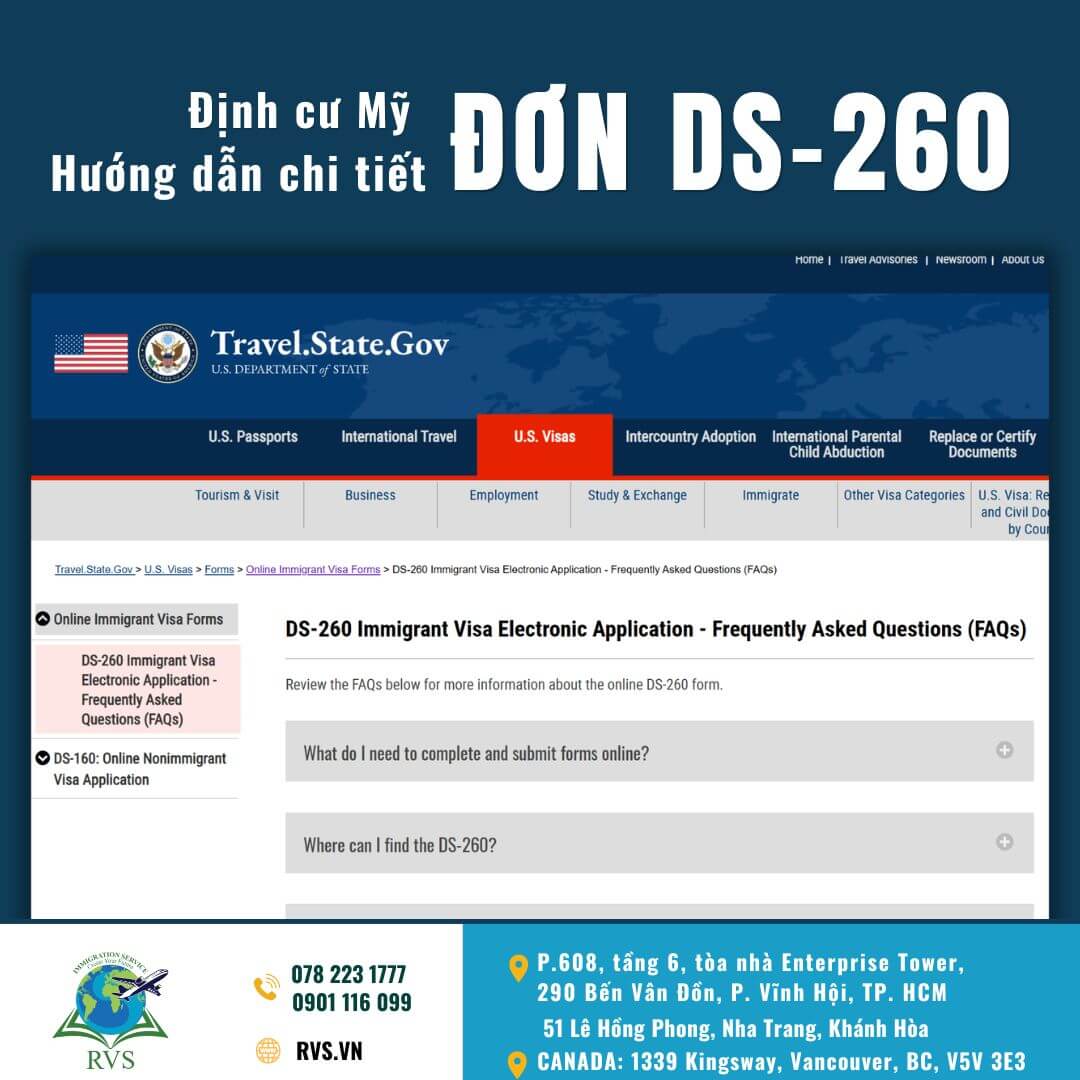 Đơn DS 260 định cư Mỹ