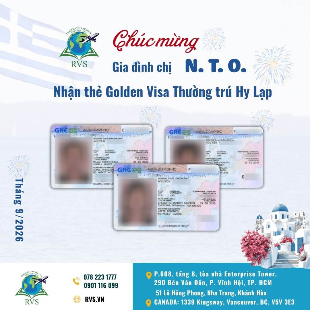 Khách hàng thành công chương trình Golden Visa Hy Lạp